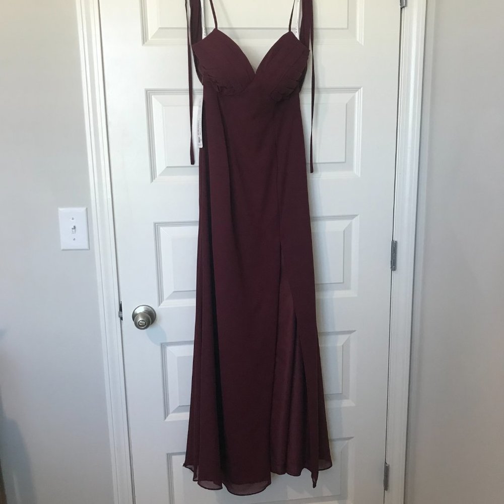 NEW! Azazie Hailey dress in cabernet Size A0